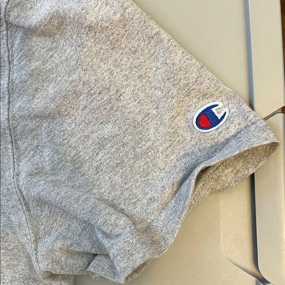Vintage 90s Champion Crewneck T Shirt L Grey Short Sleeves Heavy Weight Cotton S - Picture 5 of 7